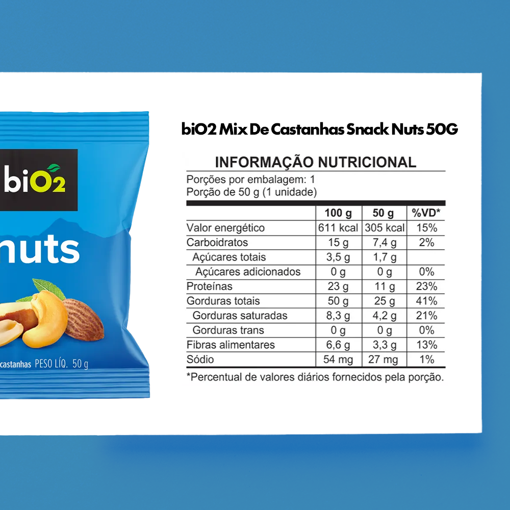 BIO2 MIX DE CASTANHAS SNACK NUTS 50G