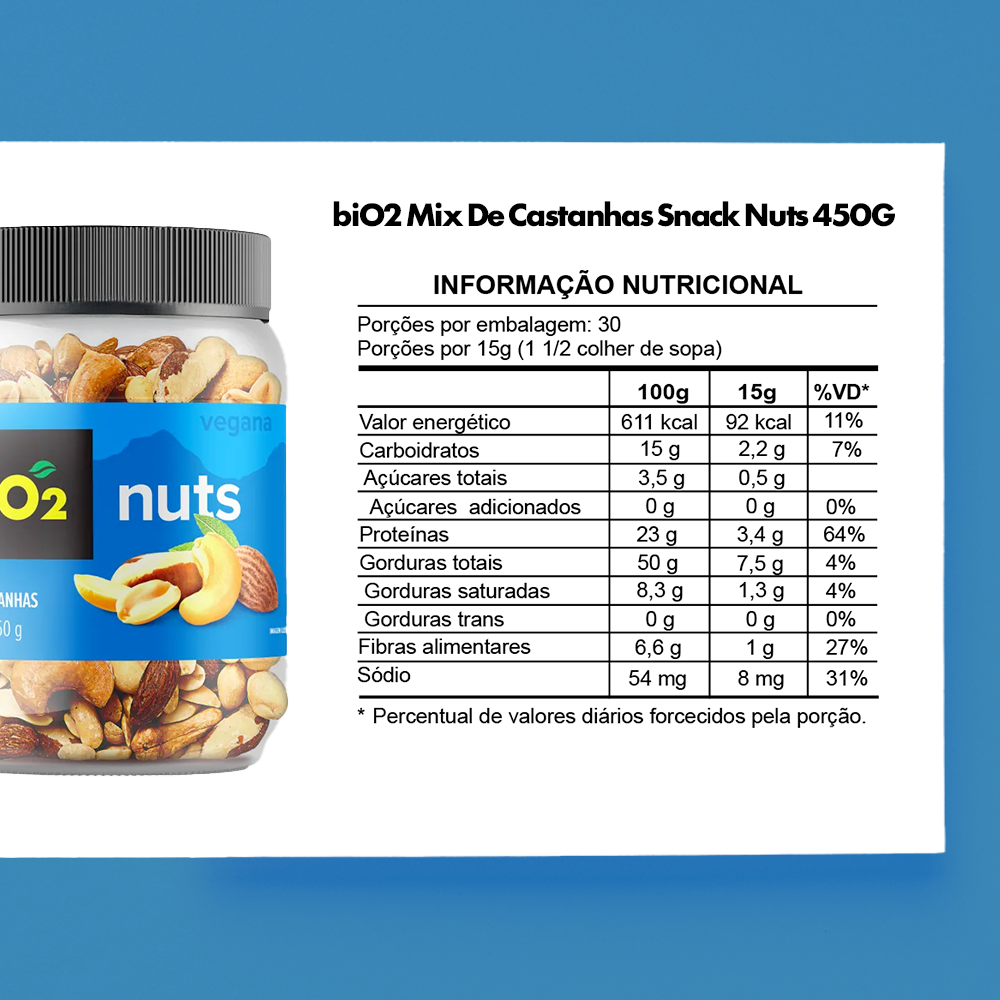 BIO2 MIX DE CASTANHAS SNACK NUTS 450G