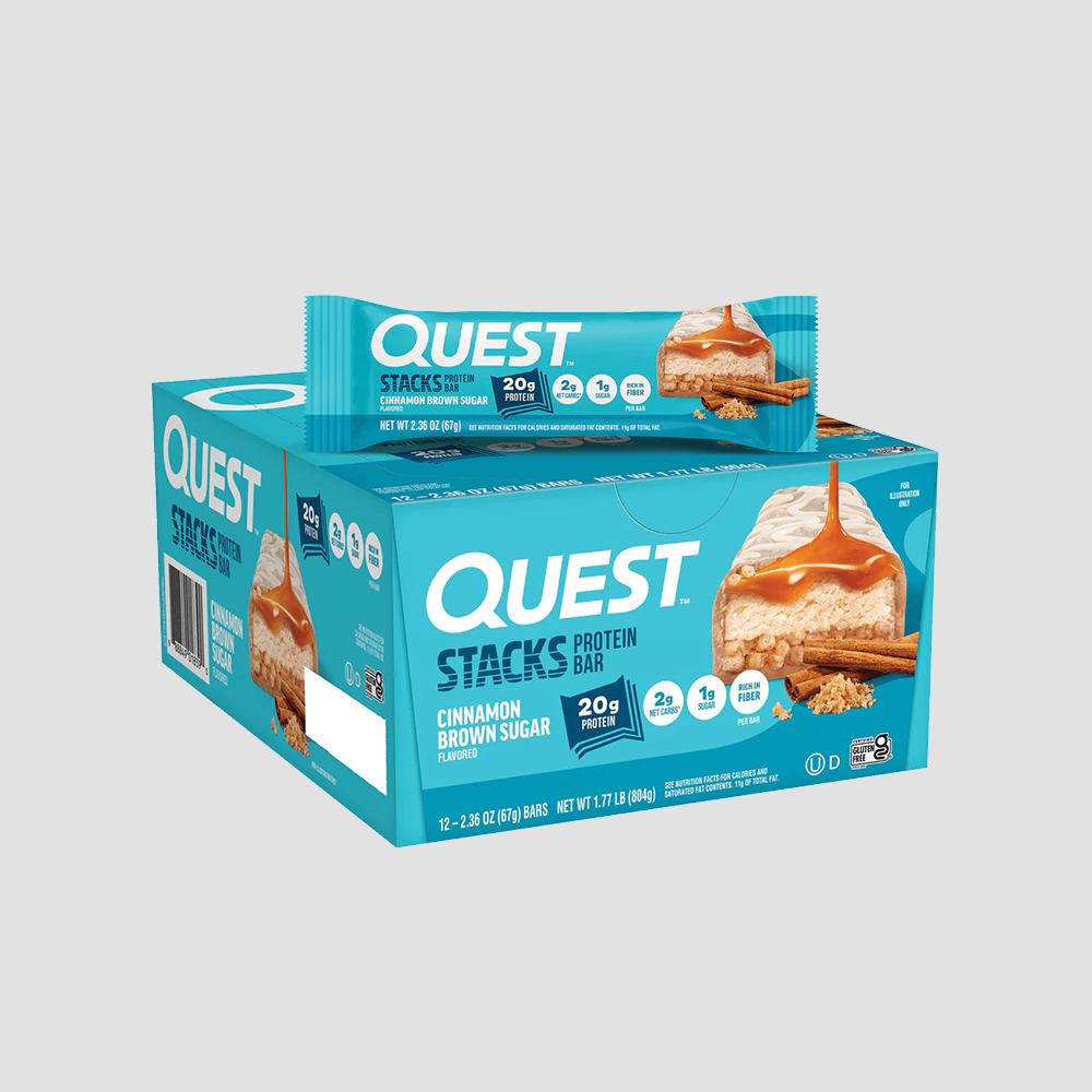 QUEST CINNAMON BROWN SUGAR STACKS BARS 50G