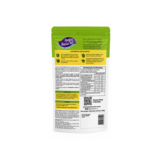 KONJAC MACARRÃO MASSA POUCH ESPAGUETE 200G