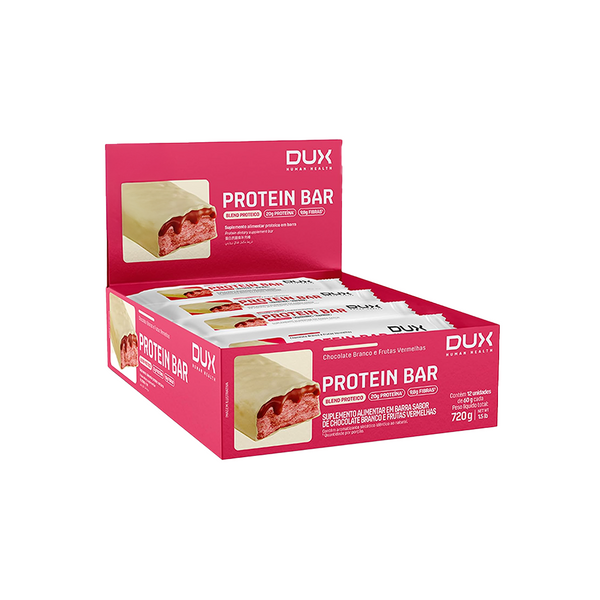 DUX PROTEIN BAR CHOC BCO C/FRUTAS 60G C/12 UNIDADES