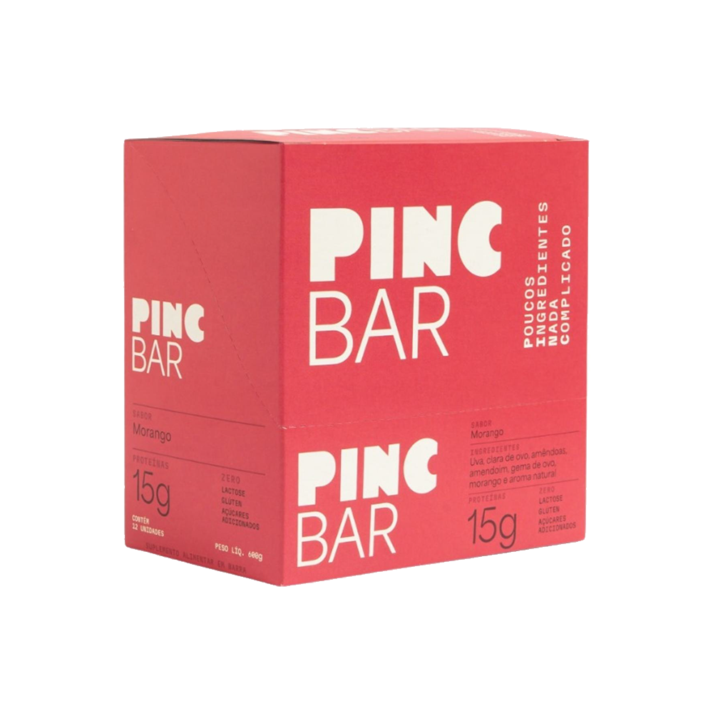 BARRA DE PROTEINA MORANGO PINC 50G C/12 UNIDADES