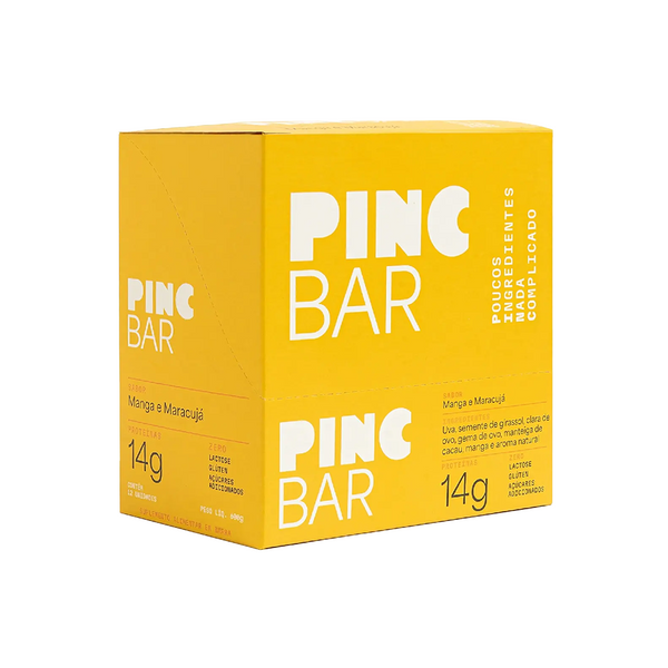 BARRA DE PROTEINA PINC MANGA E MARACUJA 50G C/12 UNIDADES