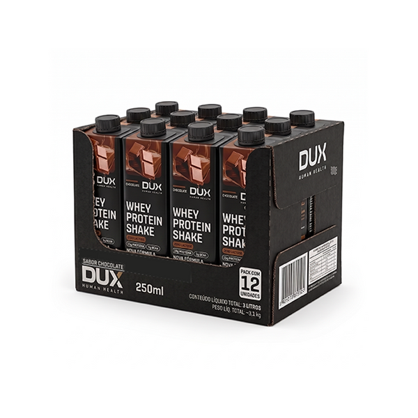 DUX WHEY PROTEIN SHAKE CHOCOLATE 250ML C/12 UNIDADES