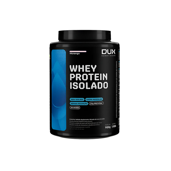 DUX WHEY PROTEIN ISOLADO EM PÓ MORANGO 900G