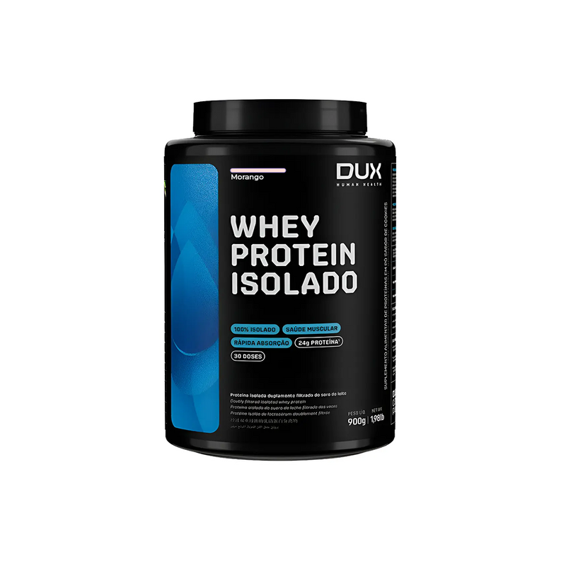 DUX WHEY PROTEIN ISOLADO EM PÓ MORANGO 900G