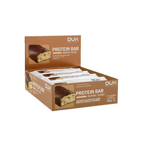 DUX PROTEIN BAR CHOC C/AMENDOIM 60G C/12 UNIDADES