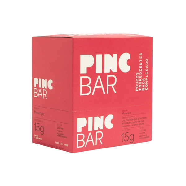 BARRA DE PROTEINA MORANGO PINC 50G C/12 UNIDADES