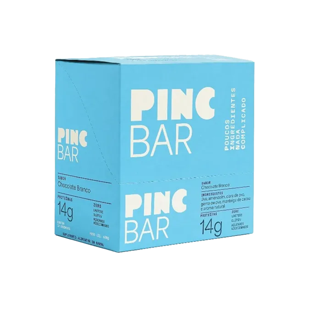 BARRA DE PROTEINA CHOCOLATE BRANCO PINC 50G C/12 UNIDADES