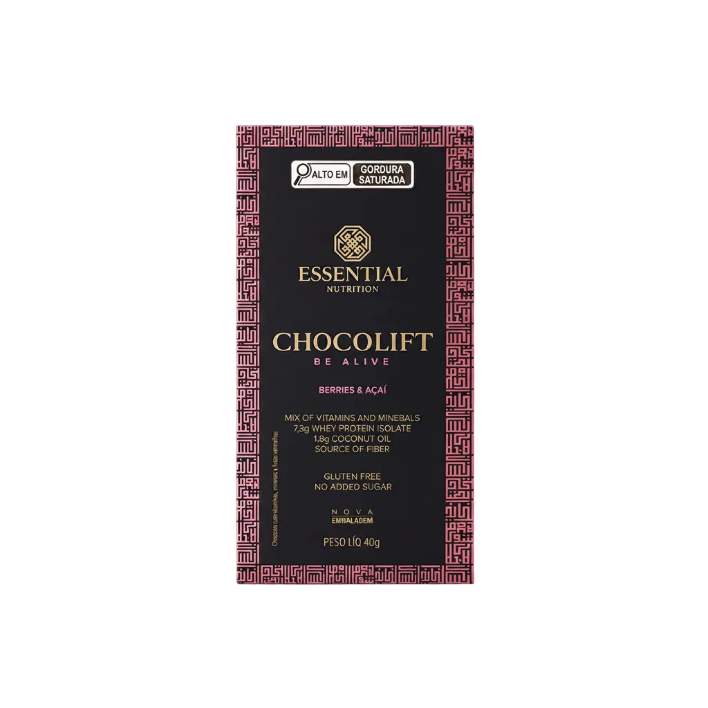 ESSENTIAL CHOCOLATE ZERO ACUCAR BERRIES E ACAI 40G