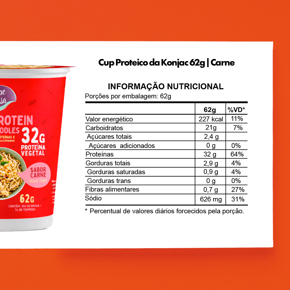 KONJAC CUP PROTEICO COM 6 UNIDADES DE 62G
