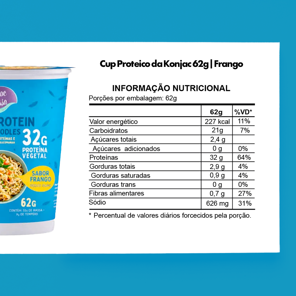 KONJAC CUP PROTEICO COM 6 UNIDADES DE 62G