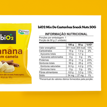 BIO2 SNACK BANANA COM CANELA 50G