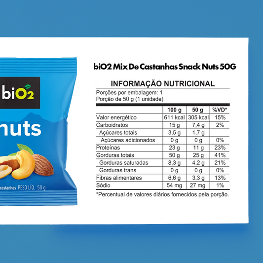 BIO2 MIX DE CASTANHAS SNACK NUTS 50G