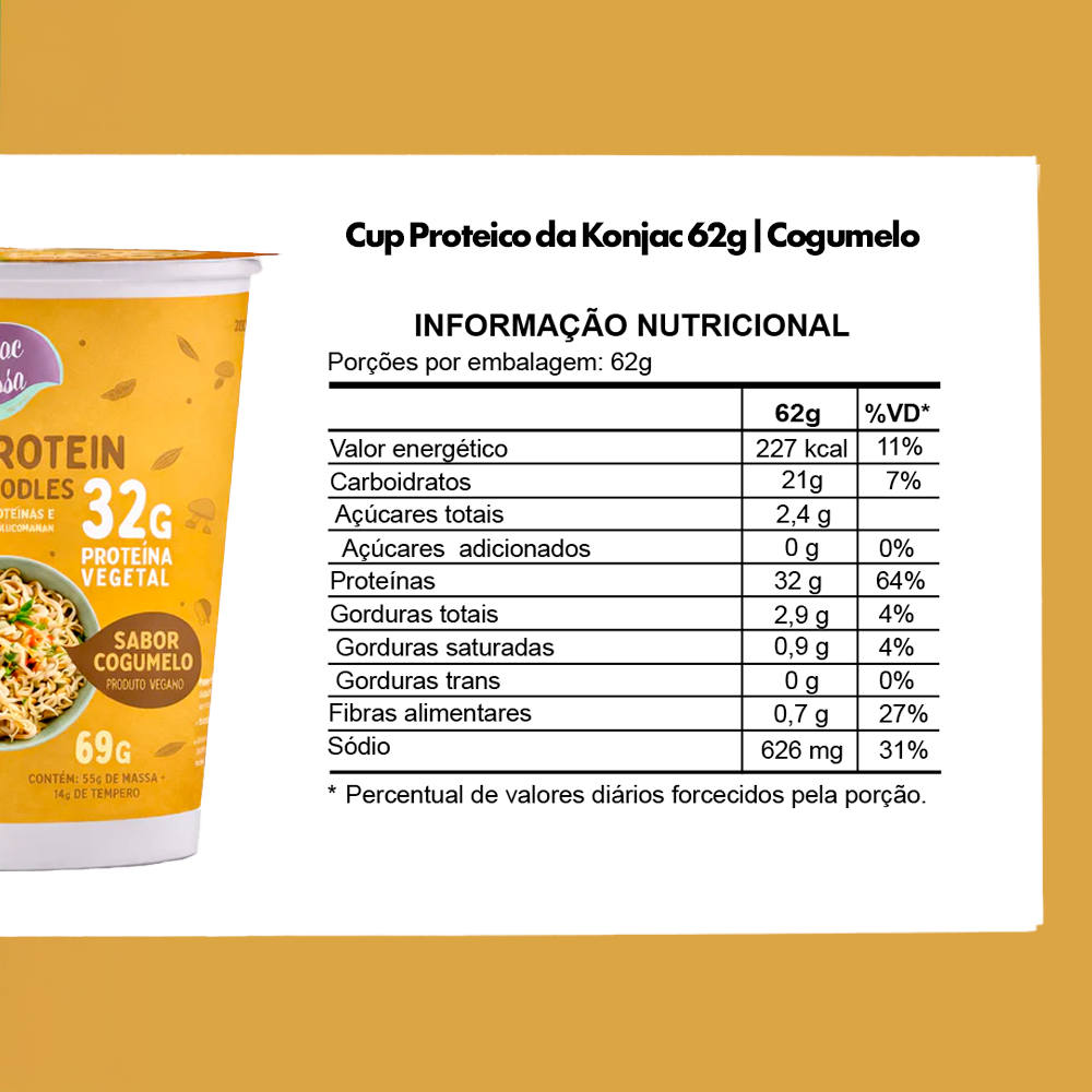 KONJAC CUP PROTEICO COM 6 UNIDADES DE 62G