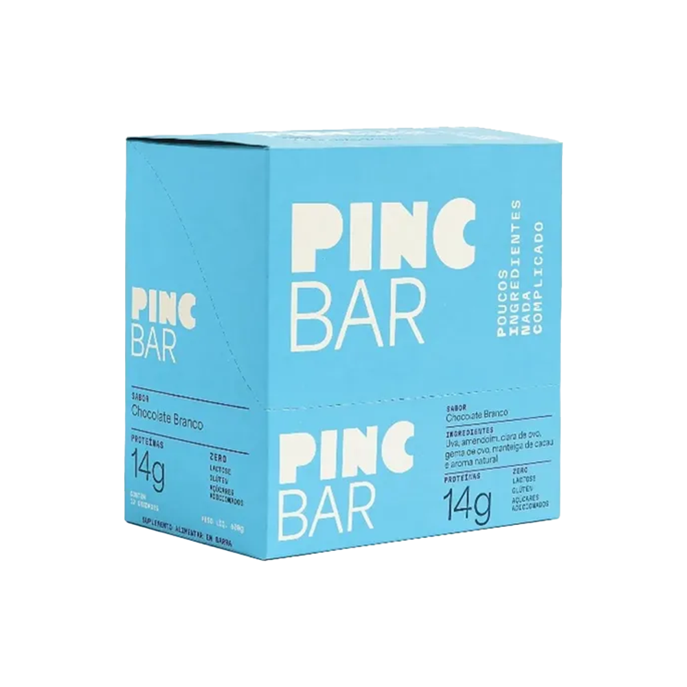 BARRA DE PROTEINA CHOCOLATE BRANCO PINC 50G C/12 UNIDADES