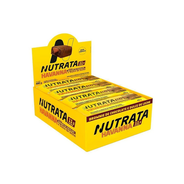 BARRA PROTEICA NUTRATA SABOR DOCE DE LEITE E BROWNIE 40G C/12 UNIDADES