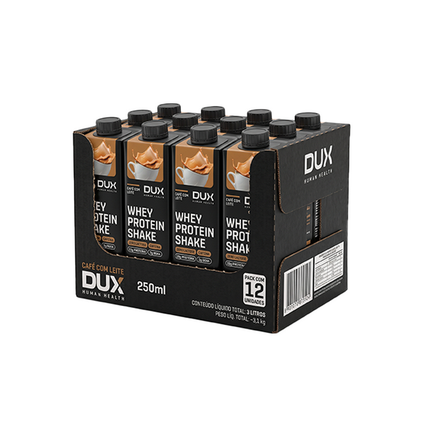 DUX WHEY PROTEIN SHAKE CAFÉ COM LEITE 250ML C/12 UNIDADES